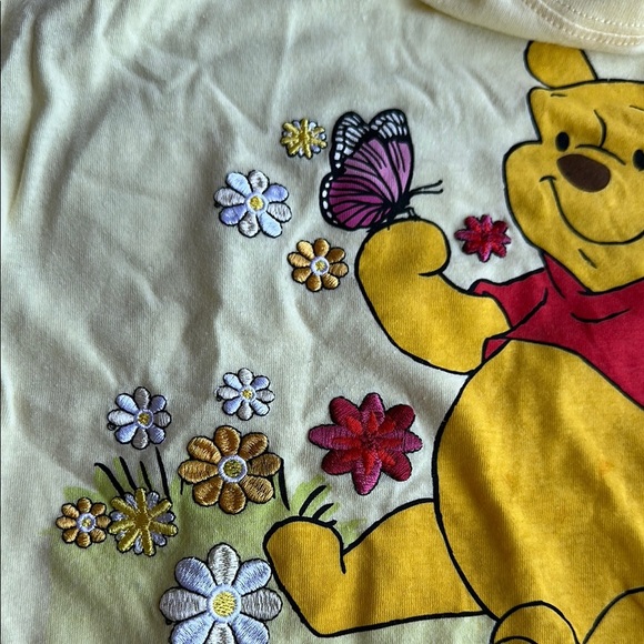Disney Winnie the Pooh Short Sleeve Embroidered flowers Size XL - Picture 4 of 6
